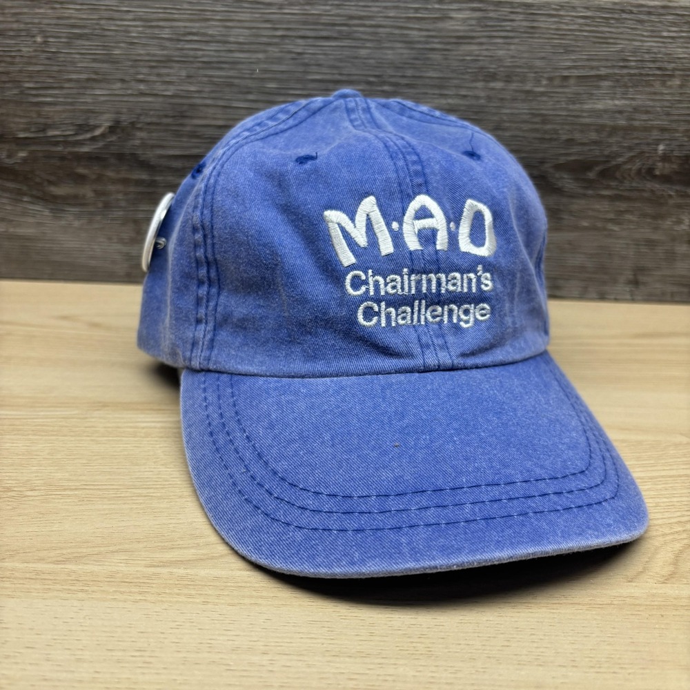 MAD Chairman's Challenge Hat Cap Strap Back Blue Embroidered Promo Mens Adams